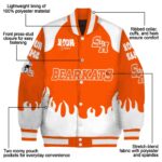 custom sam houston bearkats fire graphic orange jacket best selling