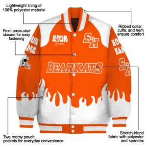 custom sam houston bearkats fire graphic orange jacket new arrival