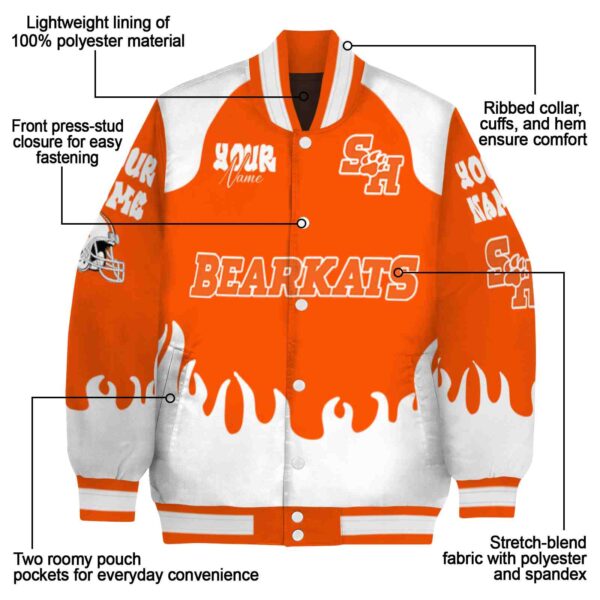 custom sam houston bearkats fire graphic orange jacket new arrival