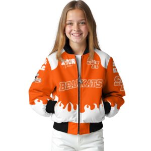 custom sam houston bearkats fire graphic orange jacket top rated
