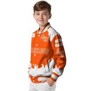 custom sam houston bearkats fire graphic orange jacket trendy