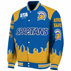 custom san jose state spartans fire graphic blue jacket best selling