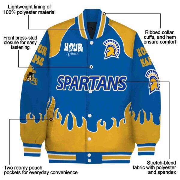 custom san jose state spartans fire graphic blue jacket new arrival