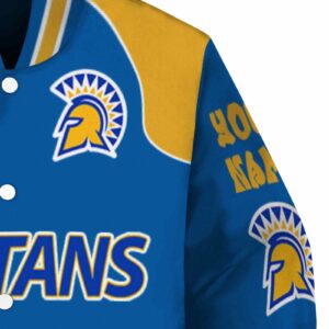 custom san jose state spartans fire graphic blue jacket premium grade