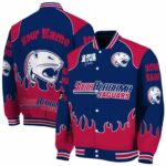 custom south alabama jaguars fire graphic blue jacket best selling