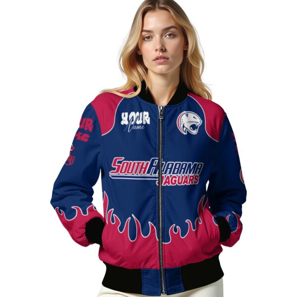 custom south alabama jaguars fire graphic blue jacket latest model