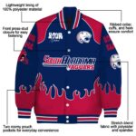 custom south alabama jaguars fire graphic blue jacket best selling