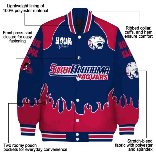 custom south alabama jaguars fire graphic blue jacket new arrival