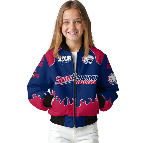 custom south alabama jaguars fire graphic blue jacket top rated