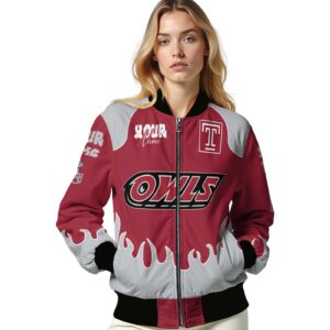 custom temple owls fire graphic red jacket latest model