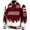 custom texas am aggies fire graphic maroon jacket best selling