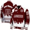 custom texas am aggies fire graphic maroon jacket fashion forward