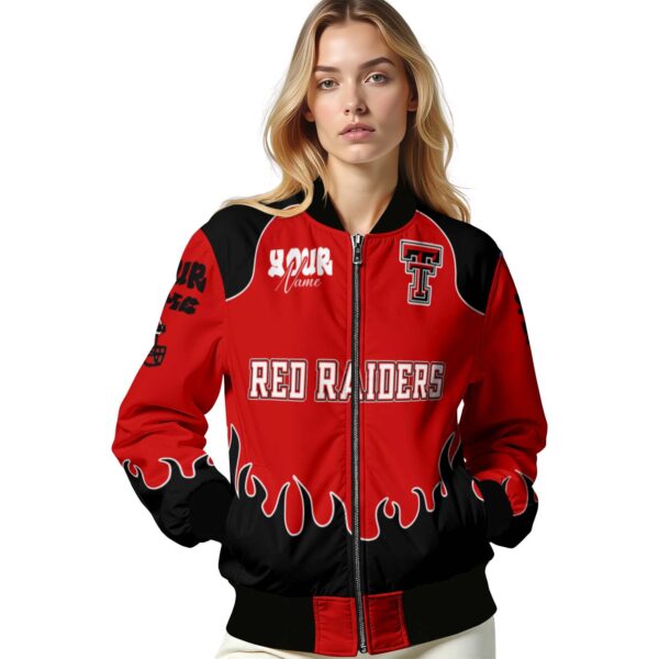 custom texas tech red raiders fire graphic red jacket latest model