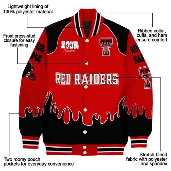 custom texas tech red raiders fire graphic red jacket new arrival