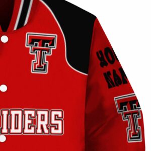 custom texas tech red raiders fire graphic red jacket premium grade