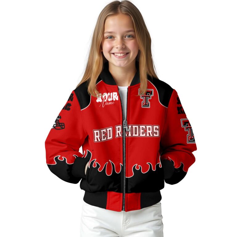 custom texas tech red raiders fire graphic red jacket top rated
