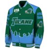 custom tulane green wave fire graphic green jacket best selling
