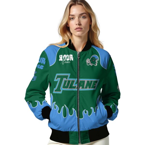 custom tulane green wave fire graphic green jacket latest model