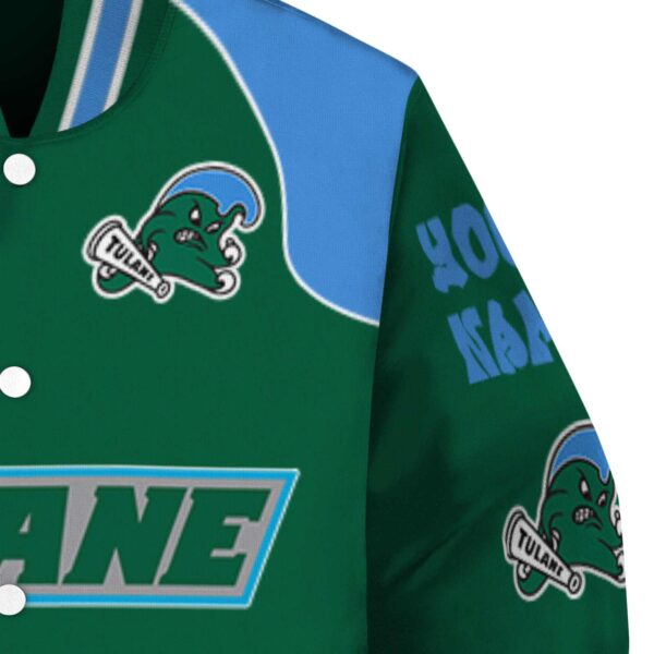 custom tulane green wave fire graphic green jacket premium grade