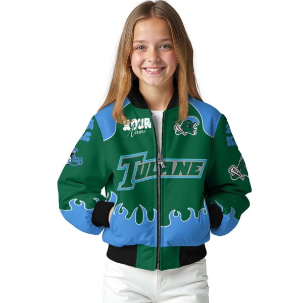 custom tulane green wave fire graphic green jacket top rated