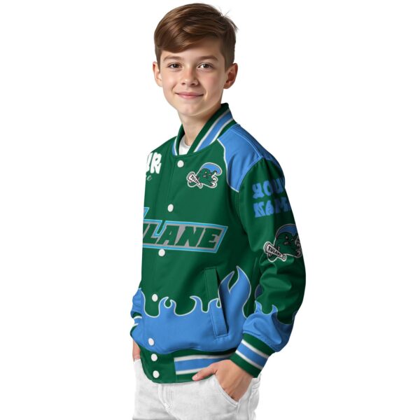 custom tulane green wave fire graphic green jacket trendy