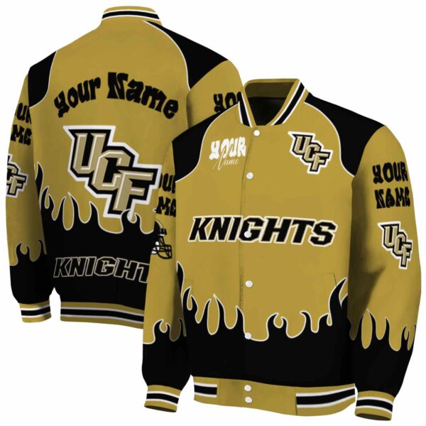 custom ucf knights fire graphic gold jacket fashion forward
