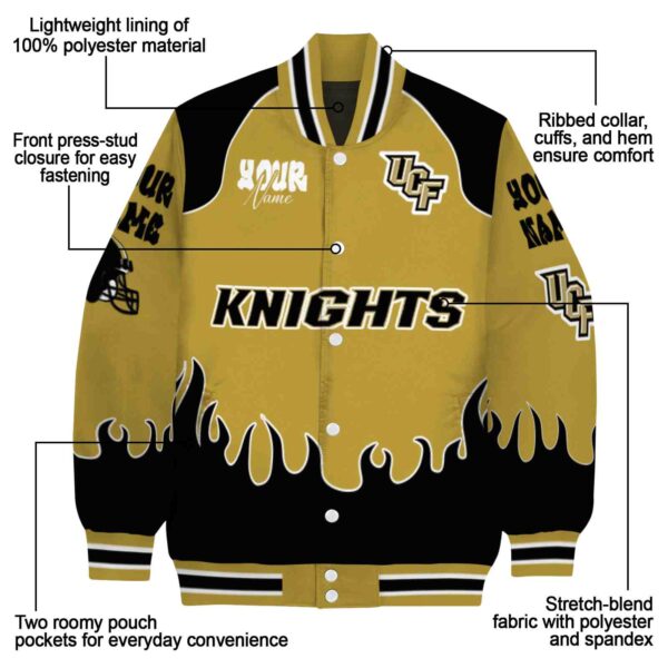 custom ucf knights fire graphic gold jacket new arrival