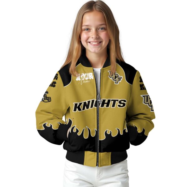 custom ucf knights fire graphic gold jacket top rated