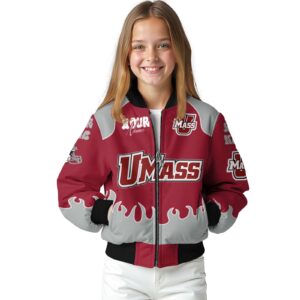 custom umass minutemen fire graphic red jacket top rated