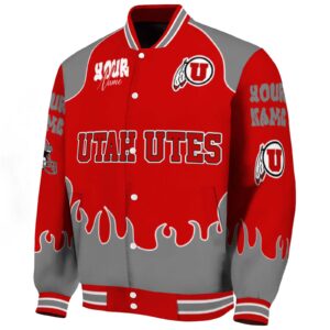 custom utah utes fire graphic red jacket best selling
