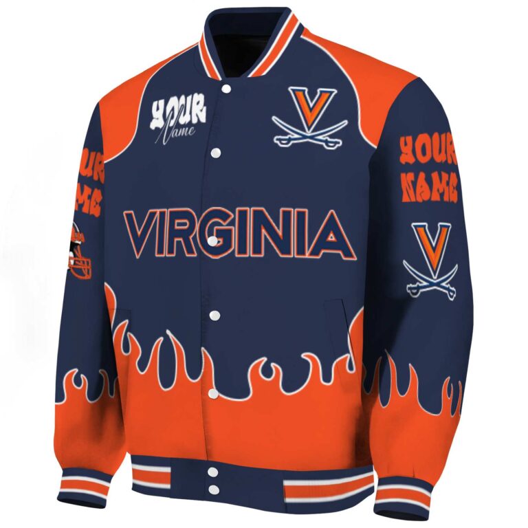 custom virginia cavaliers fire graphic blue jacket best selling