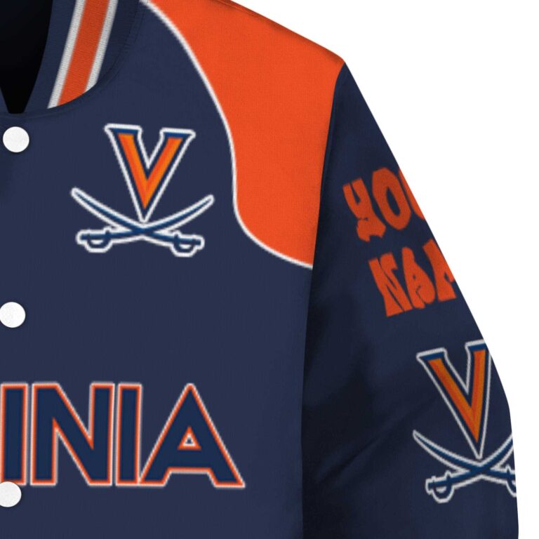 custom virginia cavaliers fire graphic blue jacket premium grade