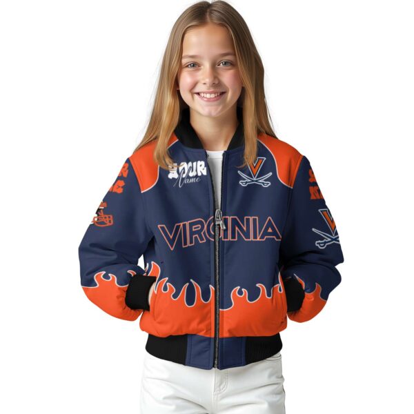 custom virginia cavaliers fire graphic blue jacket top rated