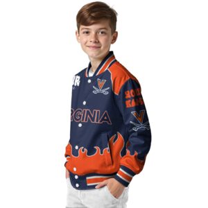 custom virginia cavaliers fire graphic blue jacket trendy