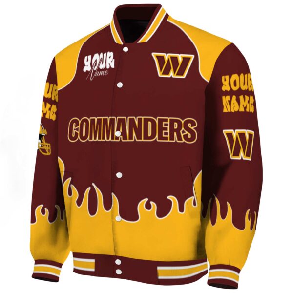 custom washington commanders fire graphic burgundy jacket best selling