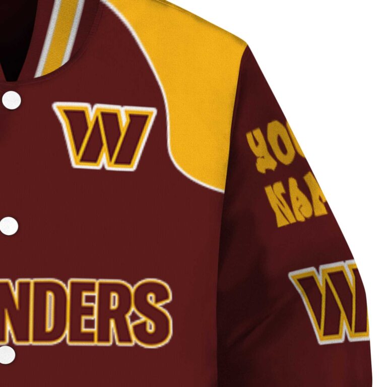 custom washington commanders fire graphic burgundy jacket premium grade