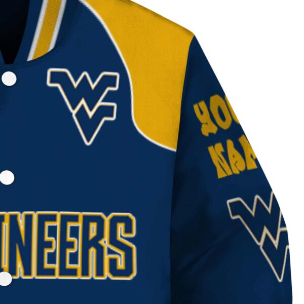 custom west virginia mountaineers fire graphic blue jacket premium grade