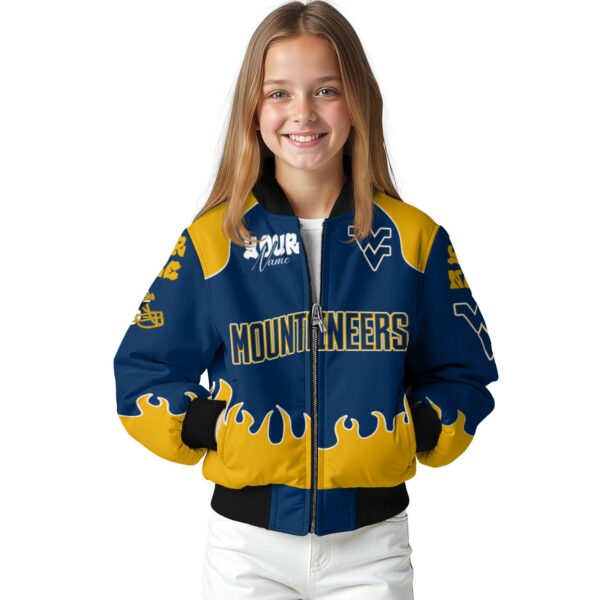 custom west virginia mountaineers fire graphic blue jacket top rated