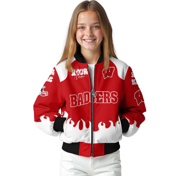 custom wisconsin badgers fire graphic red jacket top rated