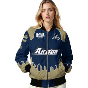customized akron zips fire graphic blue jacket latest model
