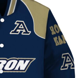customized akron zips fire graphic blue jacket premium grade
