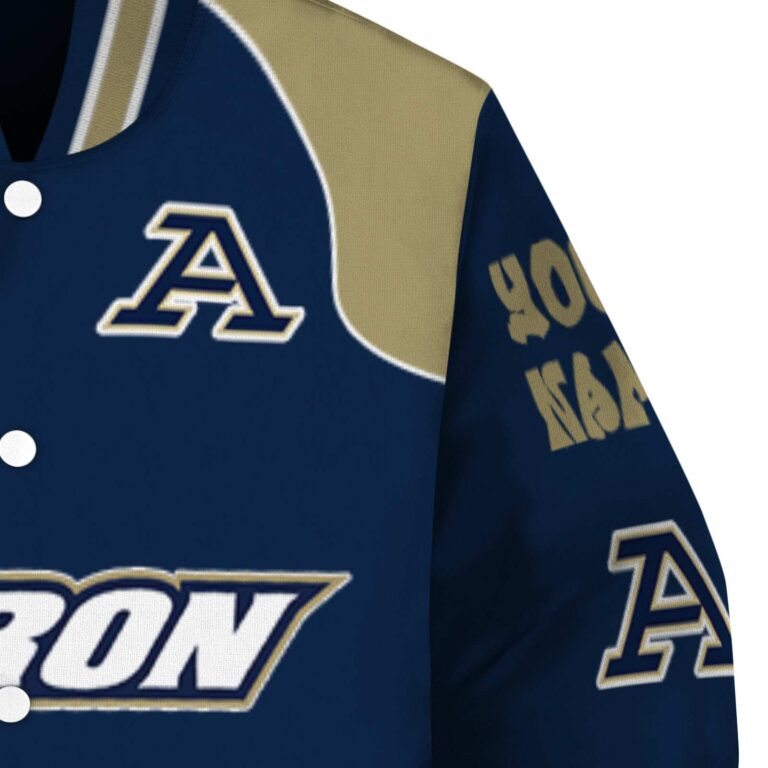 customized akron zips fire graphic blue jacket premium grade