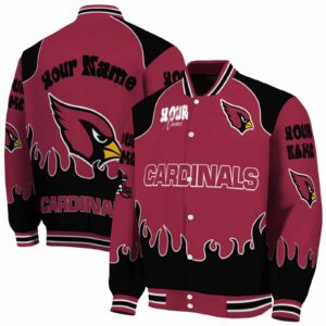 customized arizona cardinals fire graphic red jacket fashion forward