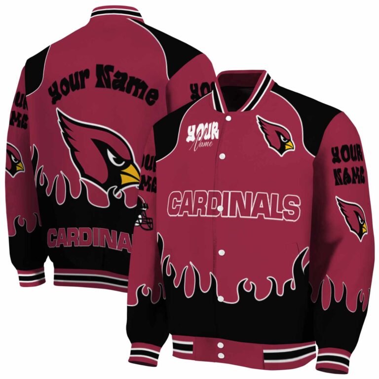 customized arizona cardinals fire graphic red jacket fashion forward