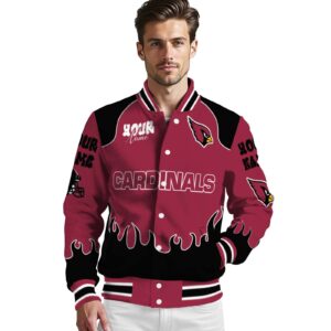 customized arizona cardinals fire graphic red jacket high quality