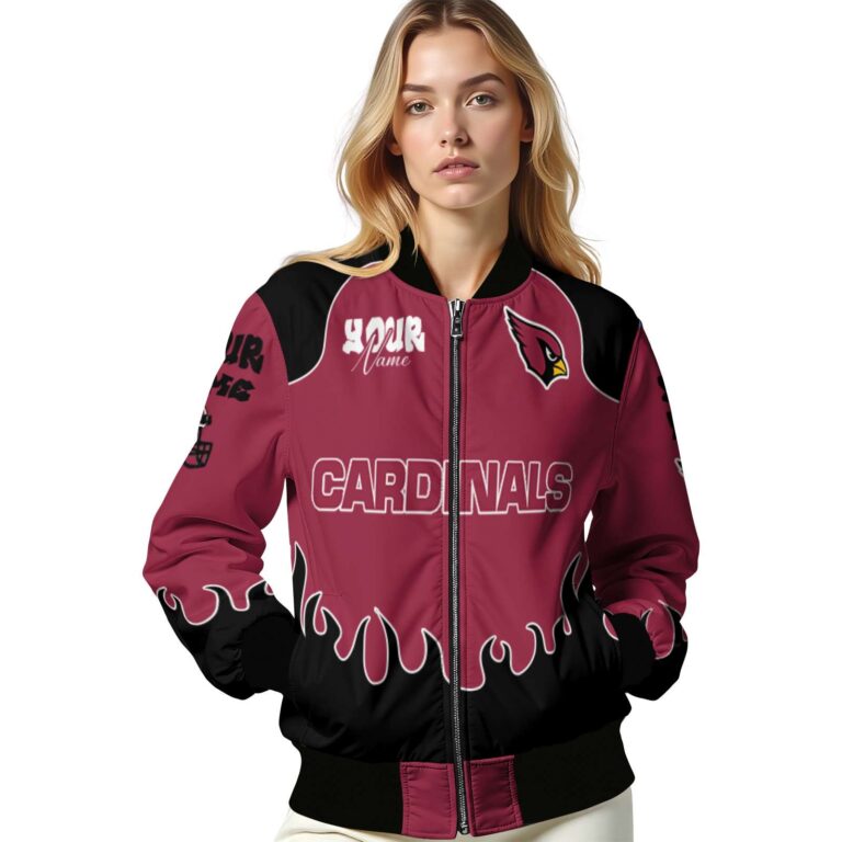 customized arizona cardinals fire graphic red jacket latest model
