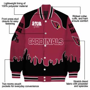 customized arizona cardinals fire graphic red jacket new arrival