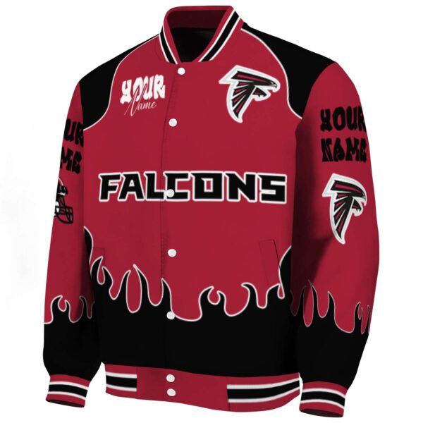 customized atlanta falcons fire graphic red jacket best selling
