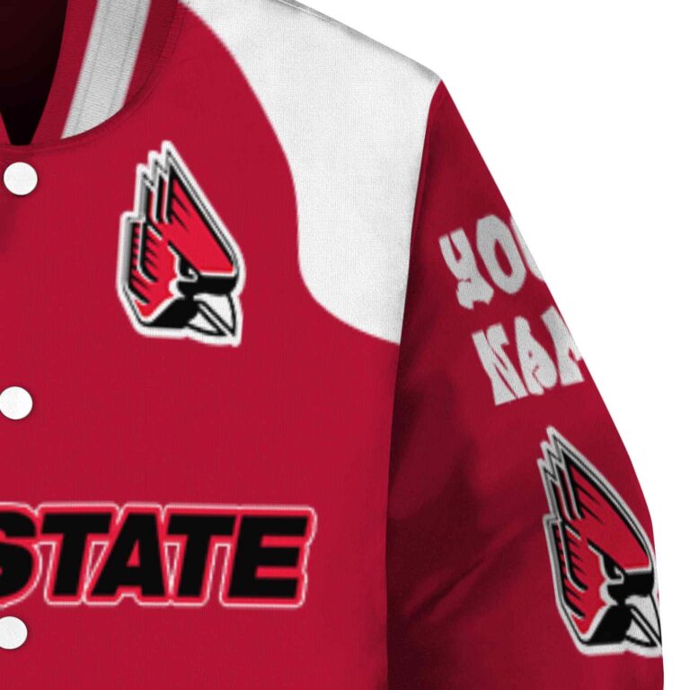 customized ball state cardinals fire graphic red jacket premium grade