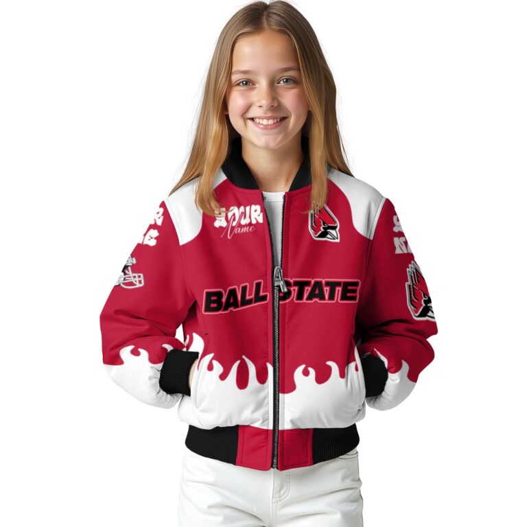 customized ball state cardinals fire graphic red jacket top rated